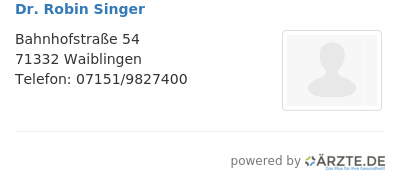 Dr robin singer
