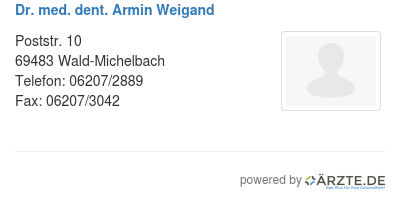 Dr med dent armin weigand