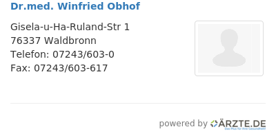 Dr med winfried obhof