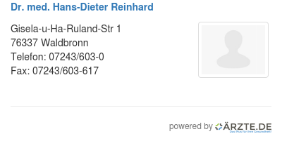 Dr med hans dieter reinhard