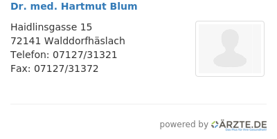 Dr med hartmut blum