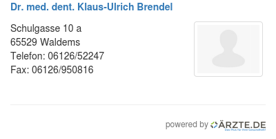Dr med dent klaus ulrich brendel 518807