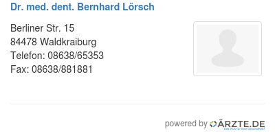 Dr med dent bernhard loersch