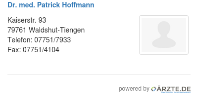 Dr med patrick hoffmann