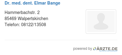 Dr med dent elmar bange