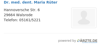 Dr med dent maria rueter