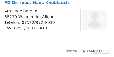Pd dr med hans knoblauch