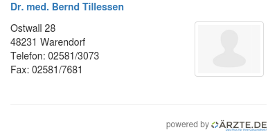 Dr med bernd tillessen