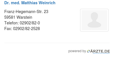 Dr med matthias weinrich