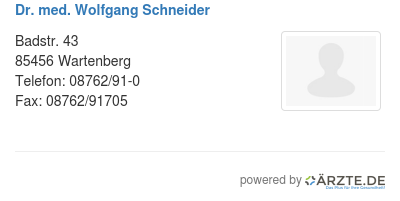 Dr med wolfgang schneider