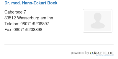 Dr med hans eckart bock