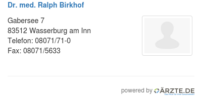 Dr med ralph birkhof