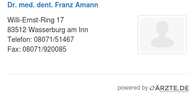 Dr med dent franz amann