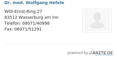 Dr med wolfgang hefele