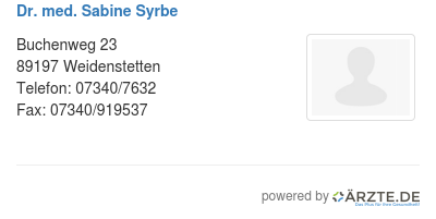 Dr med sabine syrbe