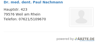 Dr med dent paul nachmann