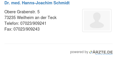 Dr med hanns joachim schmidt