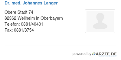 Dr med johannes langer