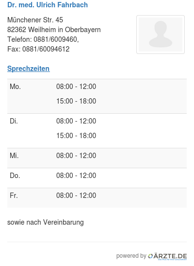 Dr med ulrich fahrbach