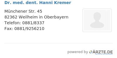 Dr med dent hanni kremer