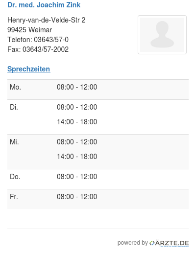 Dr med joachim zink