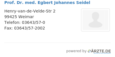 Prof dr med egbert johannes seidel