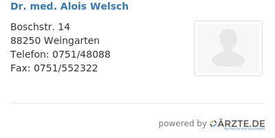 Dr med alois welsch