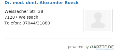 Dr med dent alexander boeck
