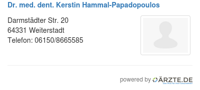 Dr med dent kerstin hammal papadopoulos