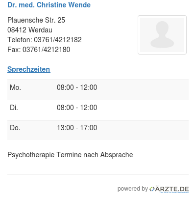 Dr med christine wende