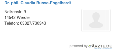 Dr phil claudia busse engelhardt