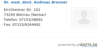 Dr med dent andreas brenner
