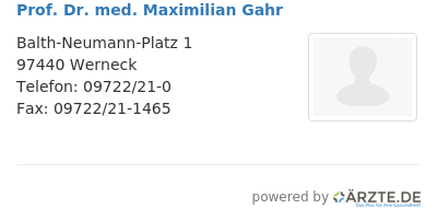 Prof dr med maximilian gahr 657694