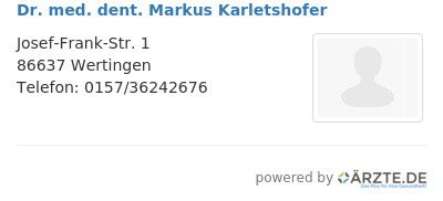 Dr med dent markus karletshofer