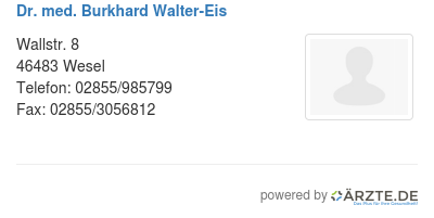 Dr med burkhard walter eis