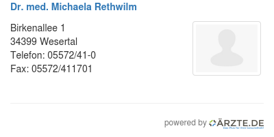 Dr med michaela rethwilm
