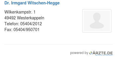 Dr irmgard witschen hegge