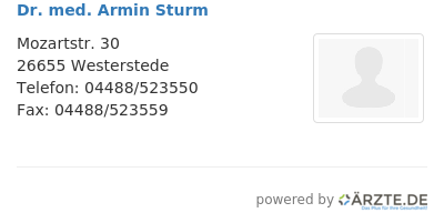 Dr med armin sturm