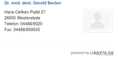 Dr med dent gerold becker