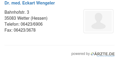 Dr med eckart wengeler