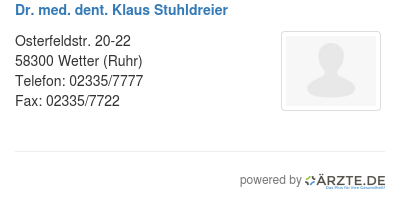 Dr med dent klaus stuhldreier