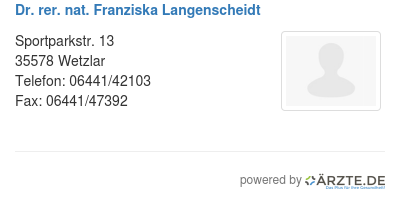 Dr rer nat franziska langenscheidt