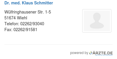 Dr med klaus schmitter