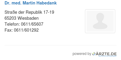 Dr med martin habedank