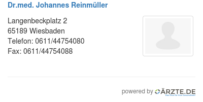 Dr med johannes reinmueller