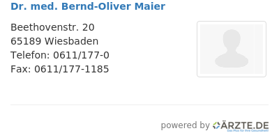 Dr med bernd oliver maier