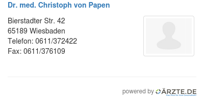 Dr med christoph von papen