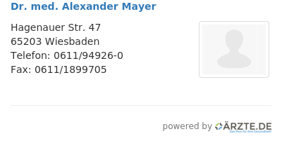 Dr med alexander mayer