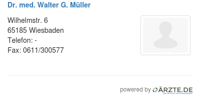 Dr med walter g mueller
