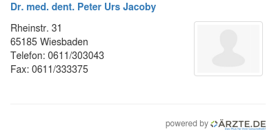 Dr med dent peter urs jacoby